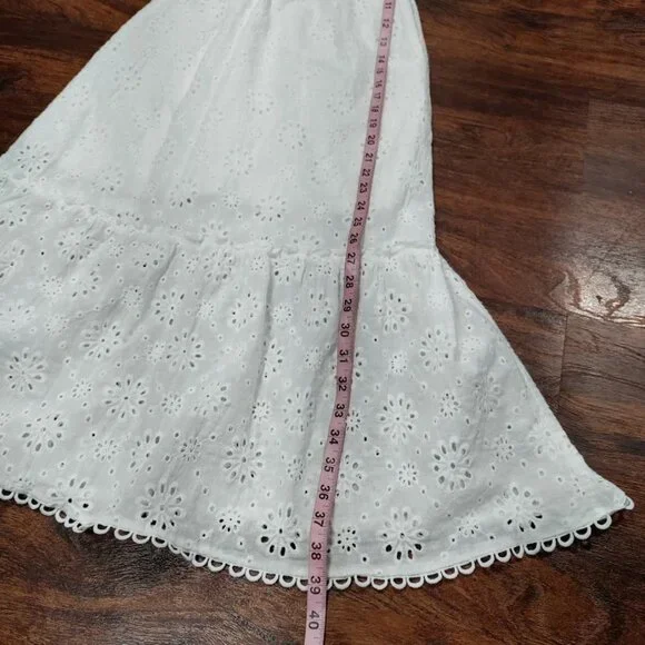 Simplee White Eyelet Lace Whimsy Cottagecore Prairie Halter Twee Dress S NWOT - Picture 10 of 10